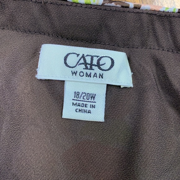 Long modest brown Cato skirt with light peach flowers - Picture 6 of 8